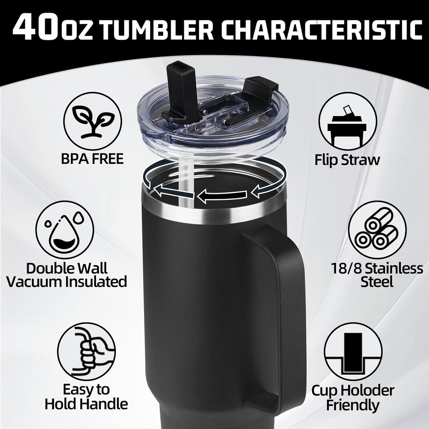 20 oz Tumbler with Handle, Stainless Steel Insulated Tumbler with Lid and Straw, Double Wall Vacuum Coffee Mug Tumbler, Insulated Coffee Thermal Cup for Cold and Hot (Light Purple)