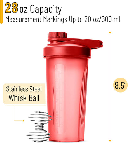 Mr. Pen- Shaker Bottles for Protein Mixes with Twist Cap, 28 oz, Protein Shaker Bottle with Wire Whisk Ball, Shaker Cup, Mixer Bottle