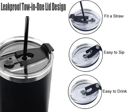40 OZ Tumbler Lid Compatible for Stanley Cup,Replacement Lids Fit for Stanley Adventure Quencher,for Quencher H2.0 FlowState 40oz Cup, 100% Leakproof and Splash-Proof (Black)