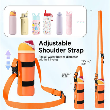 EasyAcc Water Bottle Holder Strap Sling, for Owala FreeSip 24 32 40 oz, Hydro Flask, Cirkul, Yeti, Stanley Flip, Universal Water Bottles, with Carabiner, for Walking Curise Travel (Bottle Excluded)