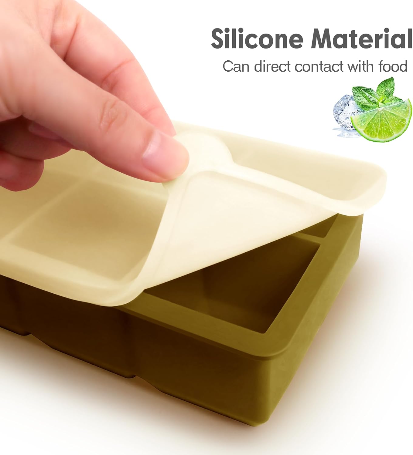 Excnorm Silicone Ice Cube Trays 3 Pack - Large Size Silicone Ice Cube Molds with Leak Proof Removable Lid Square Ice Cube Tray And BPA Free for Cocktail,Whiskey, Stackable Flexible Ice