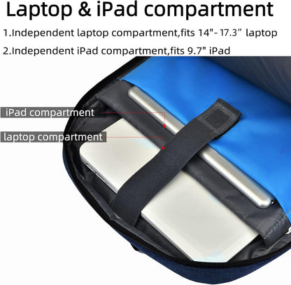 DUSLANG 17 Inch Laptop Backpack for Travel Water Resistant College Backpack for Men/Women Laptop Bag with USB Charging Port,Black - Colors B