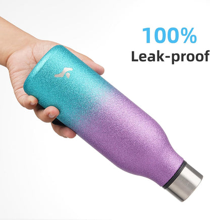 Konokyo Insulated Water Bottle with Strap,18 oz Double Wall Stainless Steel Vacuum Bottles Metal Water Flask,Macaron Green - Colors A