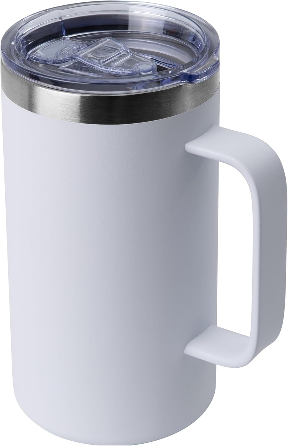 DOMICARE 24oz Mug with Handle and Lid, Stainless Steel Coffee Mug, Reusable Insulated Cup, Travel Mug with Handle, Double Wall Vacuum Coffee Tumbler for Men and Women, Black, Pack 1