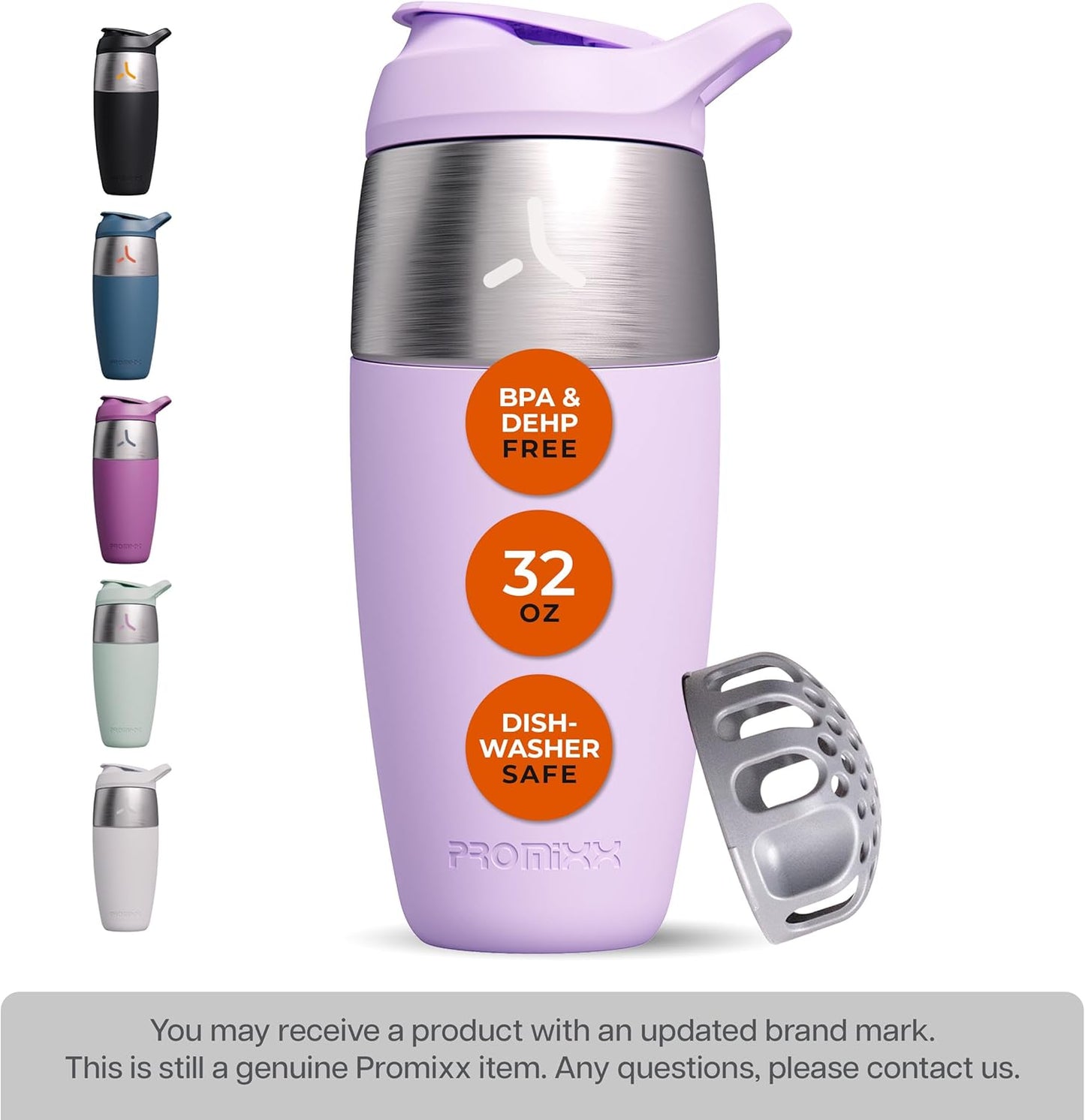 32oz Stainless Steel Protein Shaker Bottle – Leak-Proof Metal Shaker Cup with Snap-Fit Agitator for Smooth, Clump-Free Shakes – BPA-Free, Odor Resistant, Easy to Clean