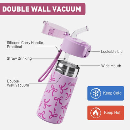 5oz Small Water Bottles with Straw, Mini Water Bottle with One-Hand Open Design, Leak-Proof Locking Lid for Hot&Cold Drinks, Small Travel Water Bottle - 100% Leakproof for School, Travel...(Mint)