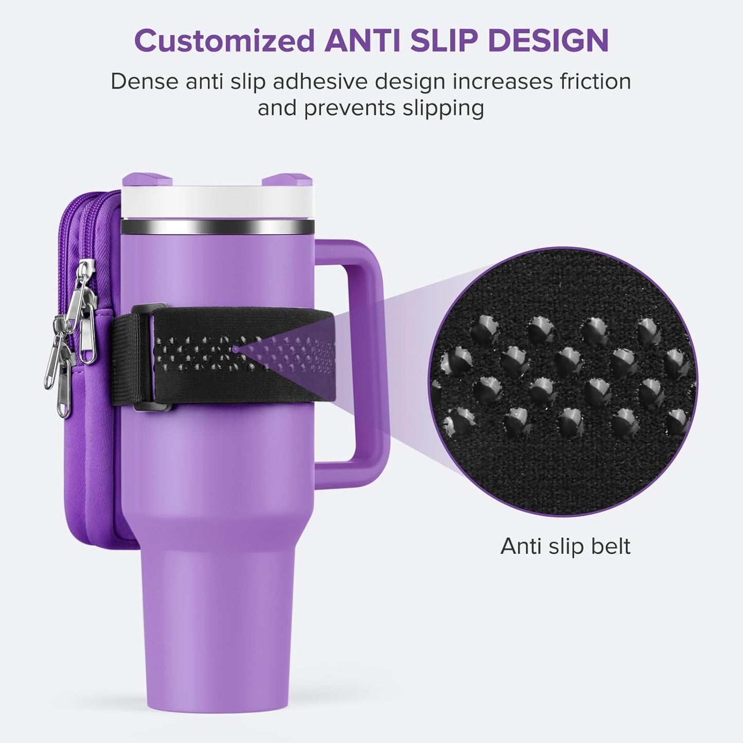 Water Bottle Pouch For Stanley Cup 40oz 30oz, Running Water Bottle Bag for Cards, Keys, Phone, Gym Accessories For Men Women, Travel Tumbler Mug Pouch Compatible With Stanley, Simple Modern