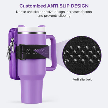 Water Bottle Pouch For Stanley Cup 40oz 30oz, Running Water Bottle Bag for Cards, Keys, Phone, Gym Accessories For Men Women, Travel Tumbler Mug Pouch Compatible With Stanley, Simple Modern