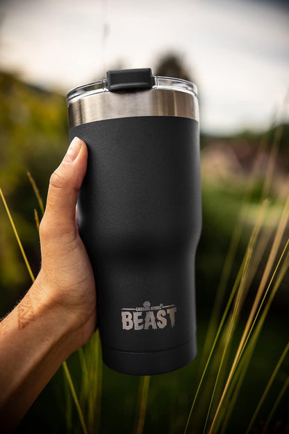 Beast 10 oz Tumbler Stainless Steel Vacuum Insulated Coffee Ice Cup Double Wall Travel Flask (Arctic White)