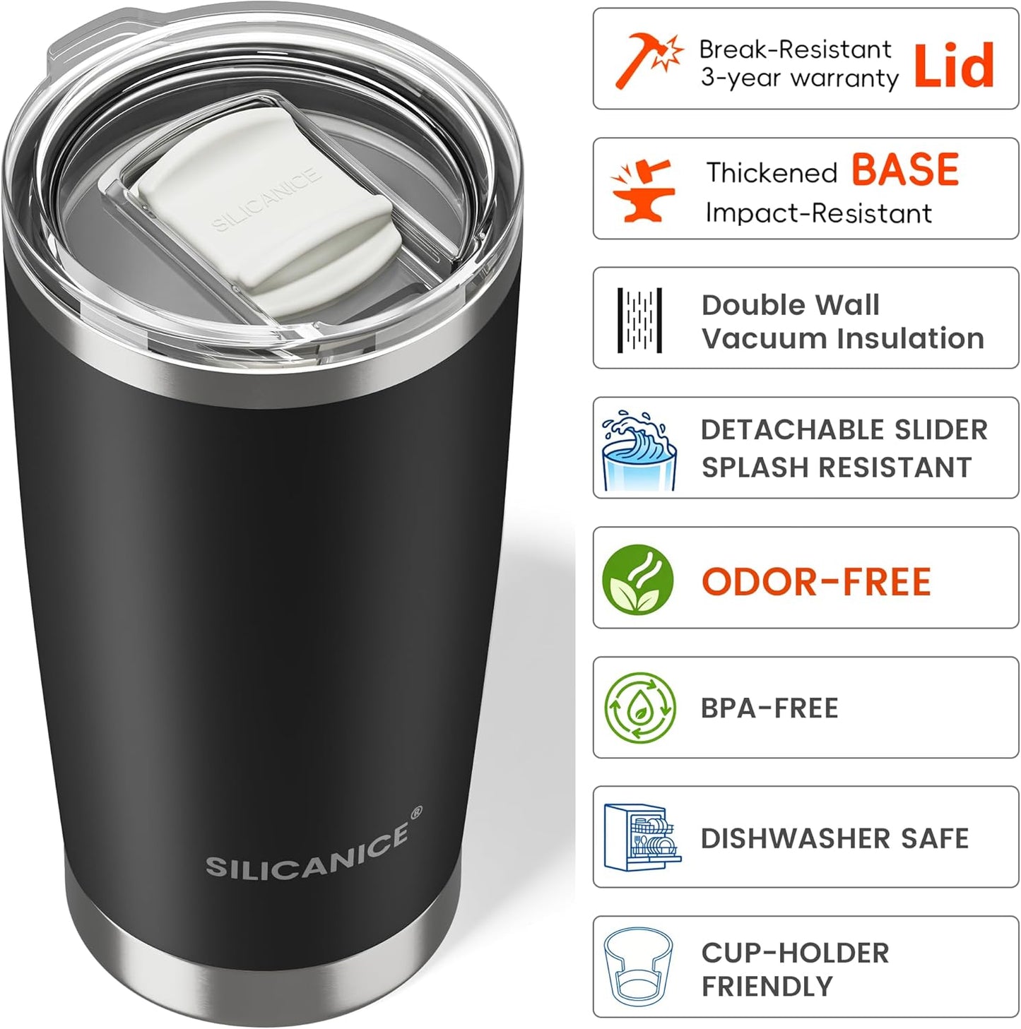 20oz Hygienic Insulated Tumbler — 100% Leakproof Lid with Removable Spout & Straw, Reinforced Vacuum-Protection Base, Cup Holder Friendly, for Iced Coffee, Smoothie/Water on the Go - Pink Sand
