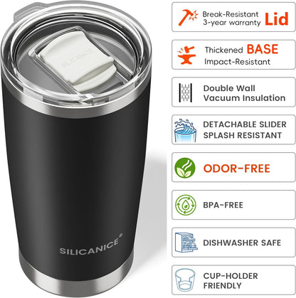 20oz Hygienic Insulated Tumbler — 100% Leakproof Lid with Removable Spout & Straw, Reinforced Vacuum-Protection Base, Cup Holder Friendly, for Iced Coffee, Smoothie/Water on the Go - Pink Sand