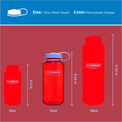 Nalgene 32 oz Wide Mouth Water Bottle | BPA-Free, Durable & Leak Proof, Lightweight Bottle for Hiking & Gym, Work & Travel