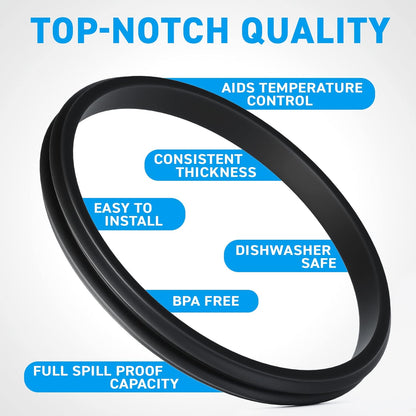 4 Pack - 30 oz Replacement Rubber Lid Ring, 3.7 Inch Diameter Gasket Seals, White Lid Gasket Rings for Insulated Stainless Steel Tumbler fits Yti, Ozark Trail, Beast and Renowned Brands