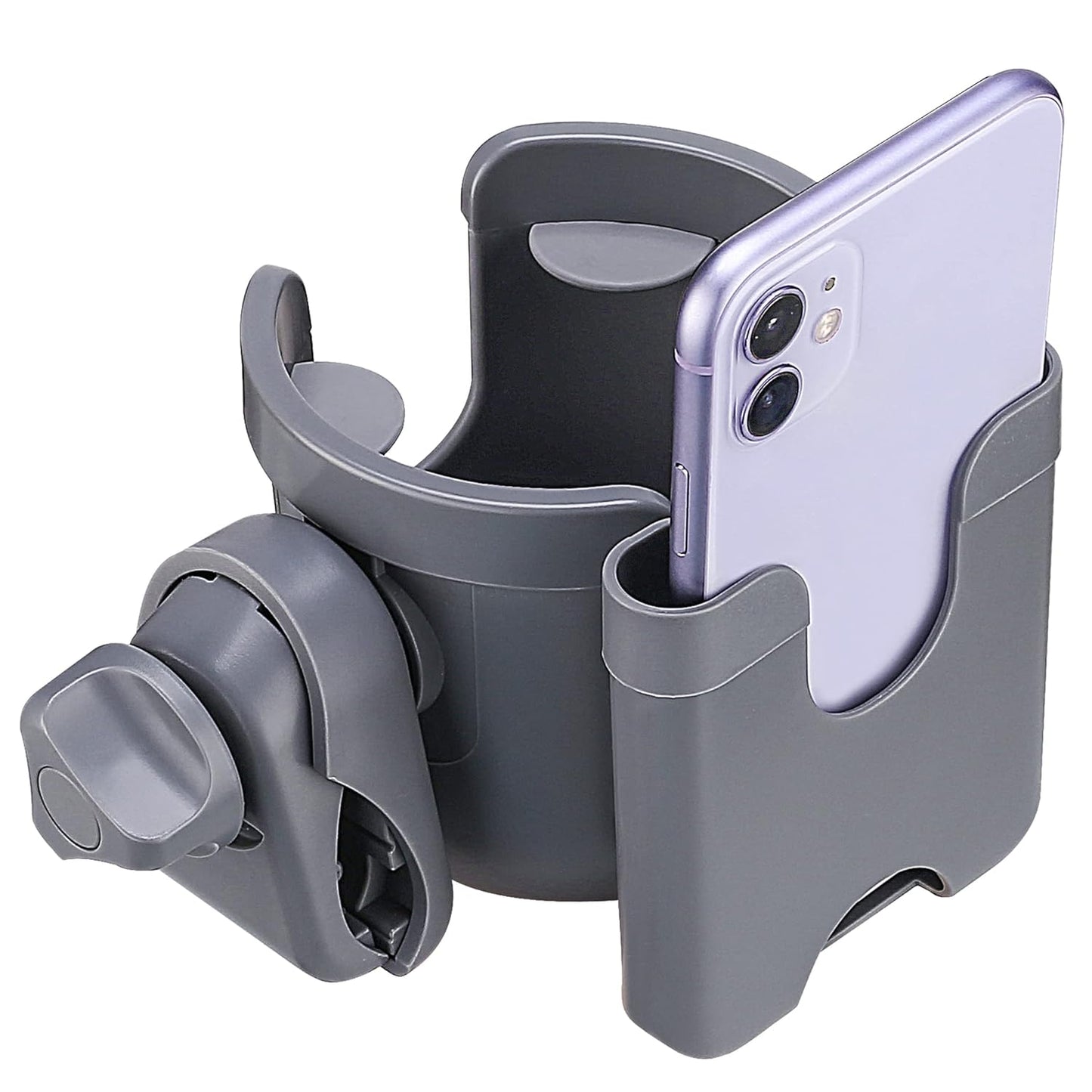 Suranew Universal Stroller Cup Holder, Adjustable Drink Holder with Phone Holder for Baby Stroller, Wheelchair, Walker, Bike, Scooter, Gifts for Family Member.