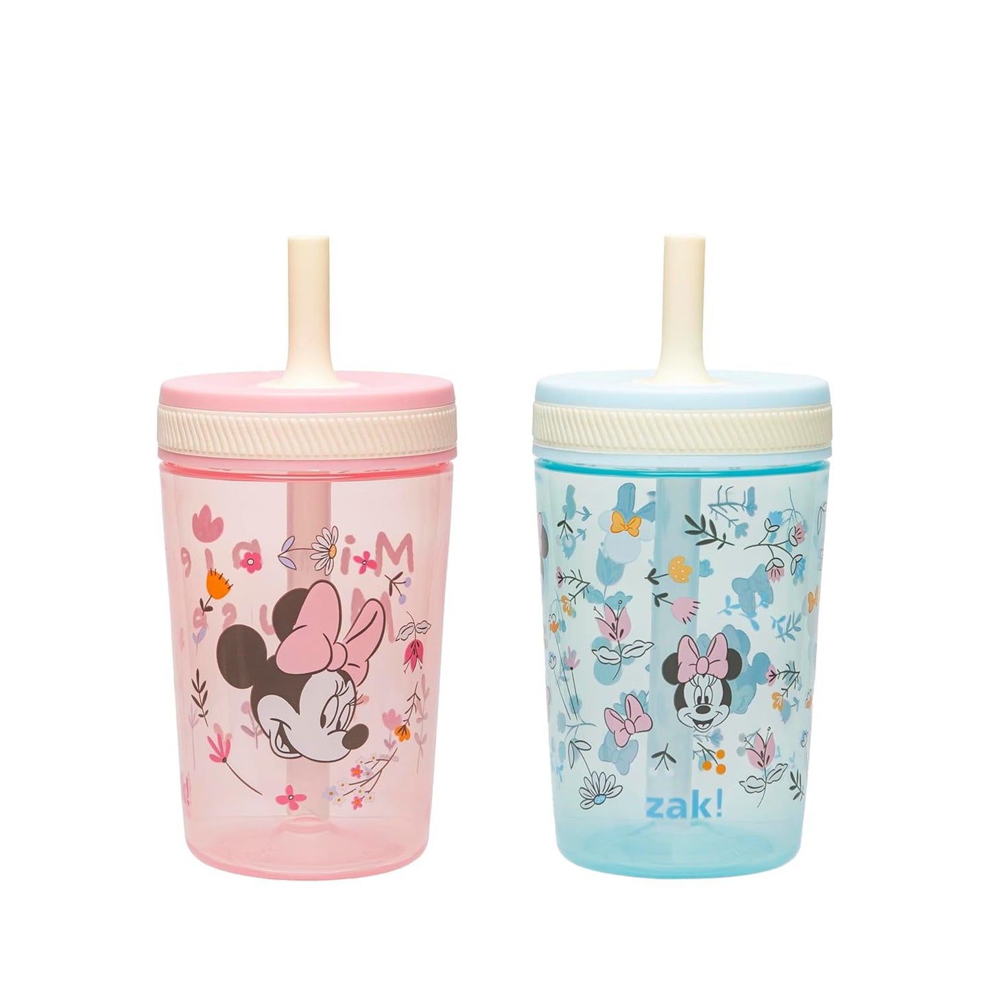 Zak Designs 15oz Bluey Kelso Tumbler Set, Leak-Proof Screw-On Lid with Straw Made of Durable Plastic and Silicone, Perfect Bundle for Kids, 2 Count (Pack of 1) - Colors A