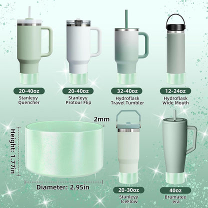 Glossy Gradient Silicone Boot, Compatible with Stanley H2.0 20-40oz & IceFlow 20-30oz, Chameleon Metallic Shimmer Cup Sleeve Protector for Hydroflask and Bottle Bottom with 2.8-3in