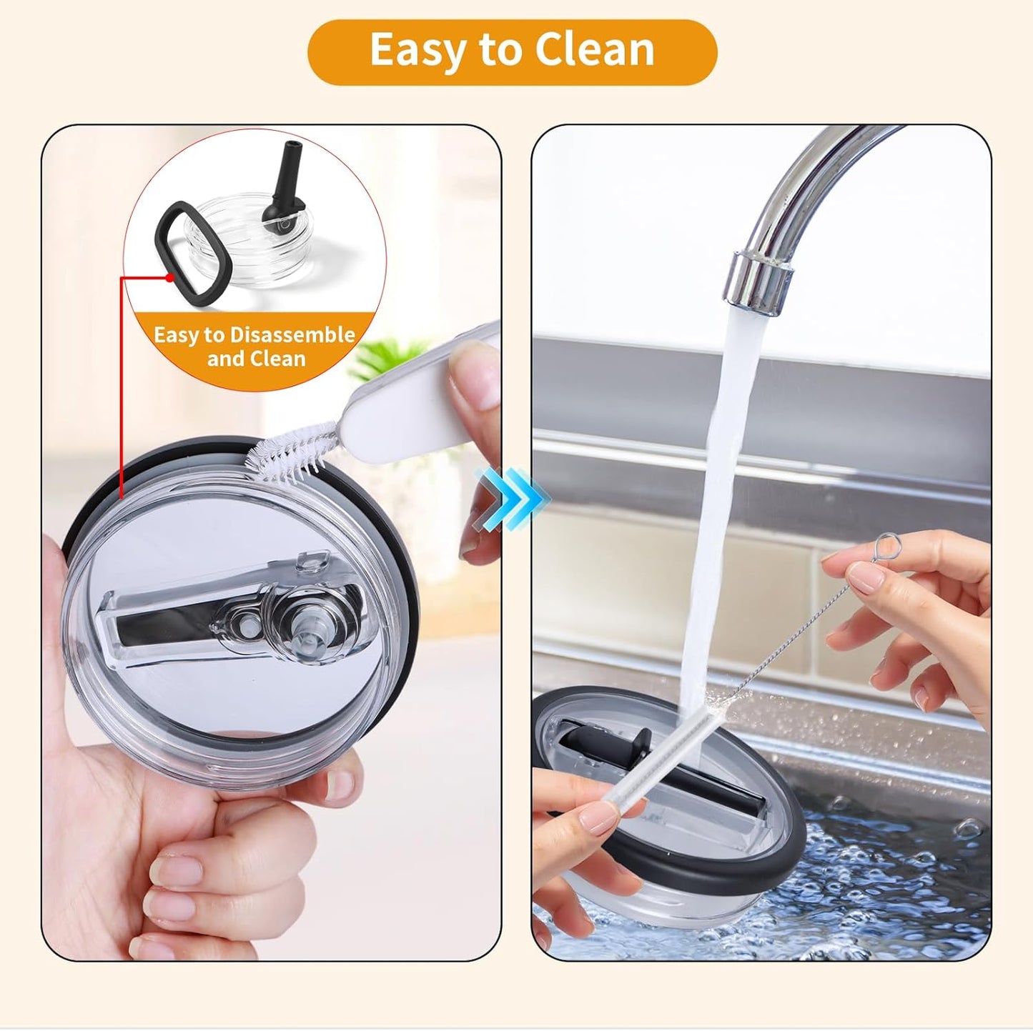 2 Pack 30 oz Flip Straw Leak Proof Lid for Stanley Quencher H2.0, Spill Proof Tumbler Lid Replacement, BPA Free Reusable No Spill Straw Lid for Stanley Accessories