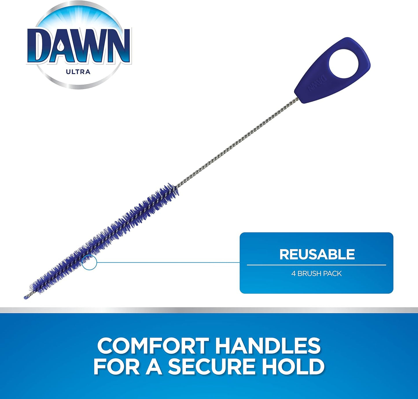 Dawn Straw Cleaning Brush for Reusable Straws, 4 pack