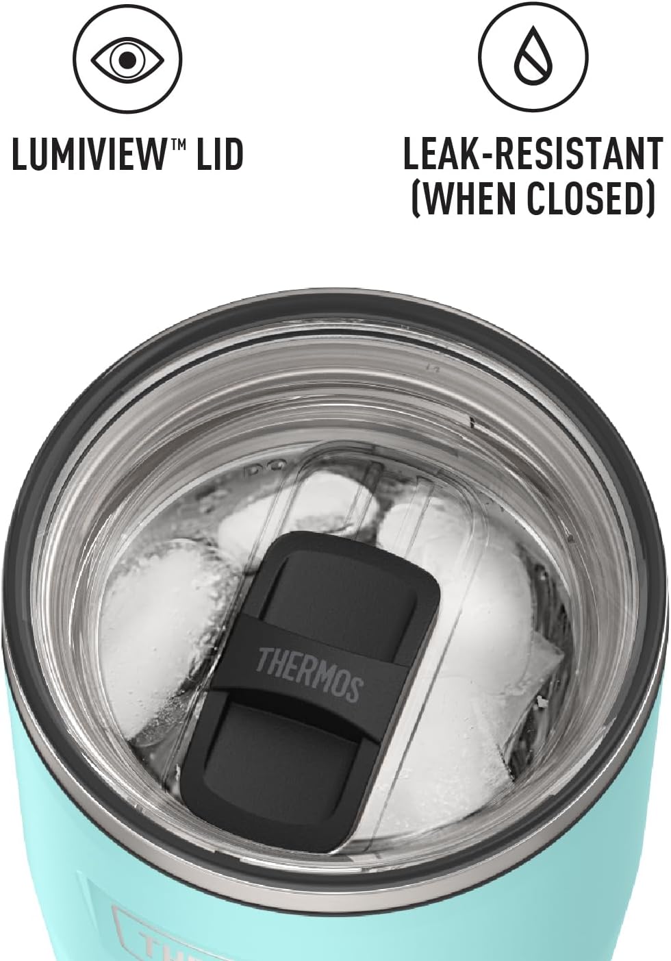 THERMOS ICON SERIES, Stainless Steel Tumbler with Slide Lock, 18 Ounce, Mystic Navy