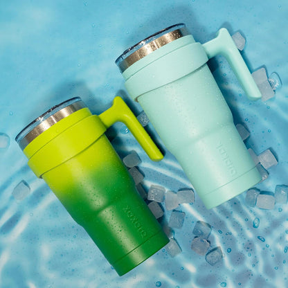 BJPKPK Tumbler With Handle And Straw Lid 40 oz Stainless Steel Insulated Coffee Tumbler Cups For Home, Office or Car,Turquoise