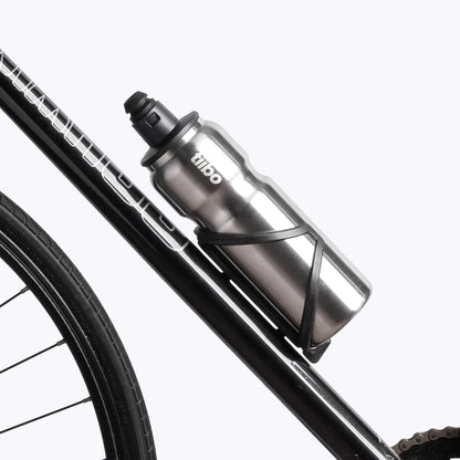 tiibo Vacuum Insulated Stainless Steel Bike Water Bottle, Double Wall, No-Squeeze, Fast Flow Sport Nozzle, Designed for Cycling, Biking, Fitness & Sports, Fits Most Bike Cages (Brushed, 23OZ)