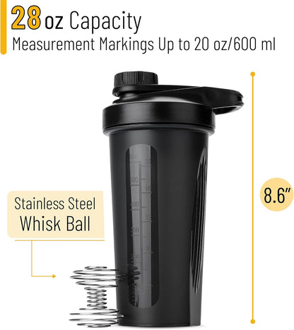 Mr. Pen- Shaker Bottles for Protein Mixes with Twist Cap, 28 oz, Protein Shaker Bottle with Wire Whisk Ball, Shaker Cup, Mixer Bottle