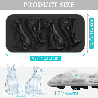 Koluti Nonstick Silicone 9 Ice Cubes Freezer Tray with Plastic Lid, 2-Pack Water Bottle Long Narrow Stick Ice Cube Mold Maker, Ideal for Sport Bottles, Cocktail and Whisky, Dishwasher Safe & BPA Free