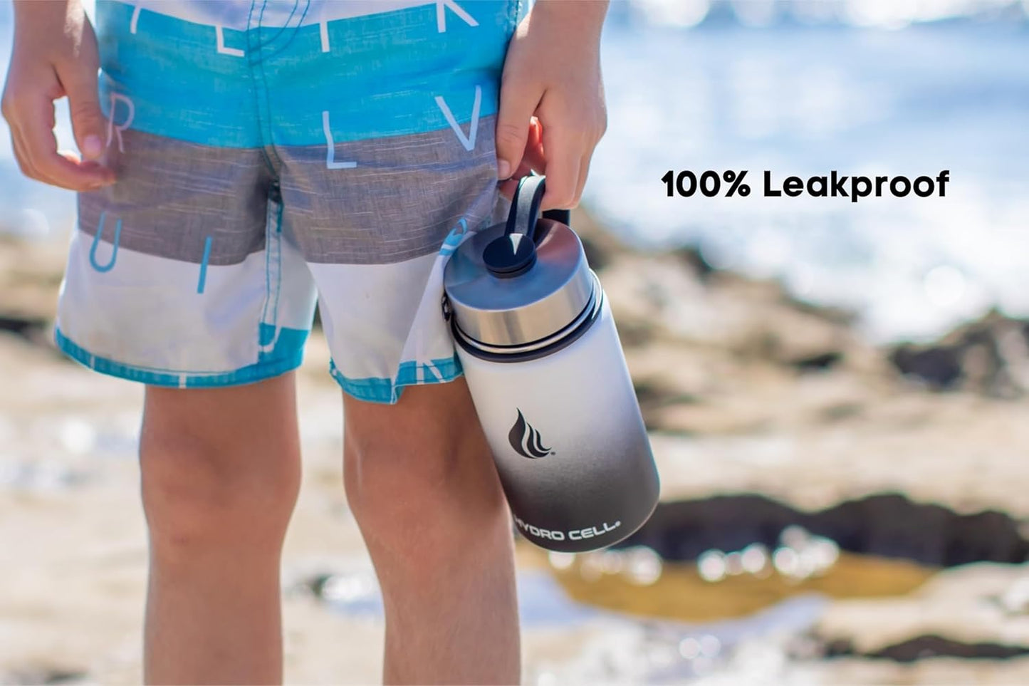 HYDRO CELL Stainless Steel Insulated Water Bottle with Straw - For Cold & Hot Drinks - Metal Vacuum Flask with Screw Cap and Modern Leakproof Sport Thermos for Adults (Neon 18oz)