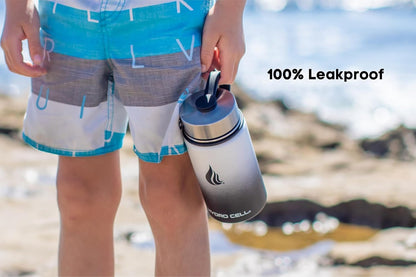 HYDRO CELL Stainless Steel Insulated Water Bottle with Straw - For Cold & Hot Drinks - Metal Vacuum Flask with Screw Cap and Modern Leakproof Sport Thermos for Adults (Neon 18oz)