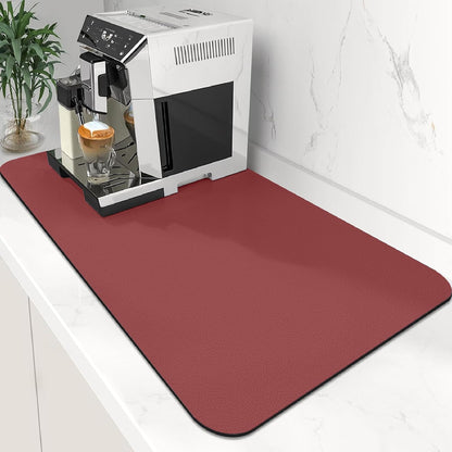 WISELIFE Coffee Mat Super Absorbent Dish Drying Mat Coffee Bar Accessories Match with Machine Large Drying Mats for Kitchen Counter 12" W x 19" L, Black