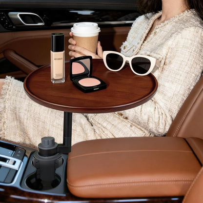 Car Tray 360° Rotating Cup Holder Table Organizer for Car Center Console Car Accessories Compatible with Most Vehicle