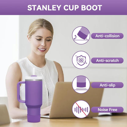 PICcircuit 2PCS for Stanley Boot, Silicone Bottom for Quencher Adventure 40oz 30oz IceFlow 20oz 30oz Bottle&for Hydroflask Tumbler 12-24oz for Stanley Cup Accessories Avoid Scratches&Noise