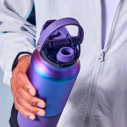 BrüMate Rise 25oz Water Bottle With 100% Leakproof Covered Silicone Straw | Insulated Stainless Steel Water Bottle | Cup-Holder Friendly | Fast Flow | Soft Sip Silicone Spout | BPA-Free (Rose Taupe)