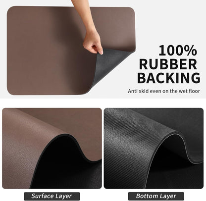 HotLive Dish Drying Mat for Kitchen Counter, Heat Resistant Drainer Mats with Non-slip Rubber Backed, Hide Stain Kitchen Super Absorbent Draining Mat, Easy to Clean Dish Rack Pad, Dark Grey 16"x18"