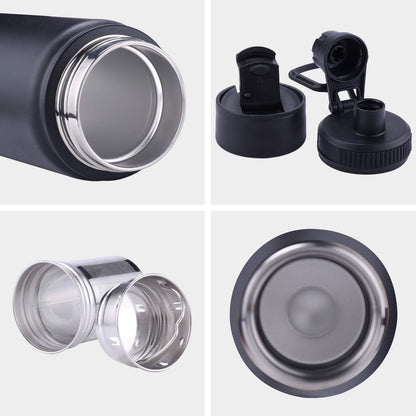 Sivaphe Tea Infuser Bottle With Removable Loose Leaf Tea Strainer Cup 18/8 Stainless Steel Portable Insulated Travel Tea Tumbler Black