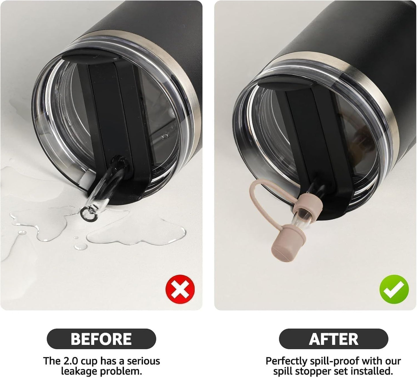 MOLOSLEEVE 21 Colors Straw Toppers Include A Set of Leak-proof Plugs, for Stanley Straw Covers Cap for Stanley Cup 2.0 30oz, 40oz, Silicone, Dust-Proof （Clear）