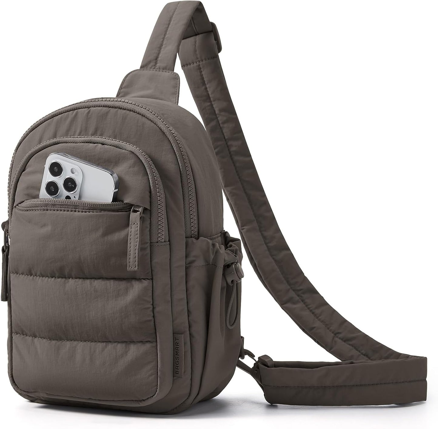 BAGSMART Small Sling Bag for Women, Puffer Crossbody Bag Purses Hobo Handbag Fanny Packs for Travel Hiking