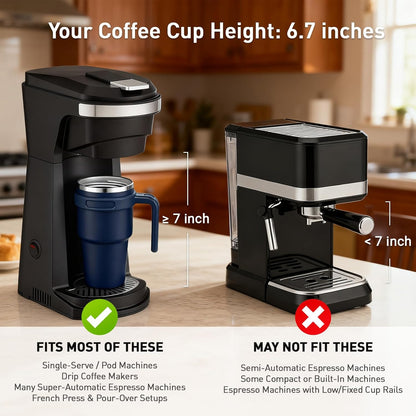 20 oz Insulated Coffee Mug Tumbler with Handle, Stainless Steel Travel Mug Tumbler with Lid and Straw,Double Wall Vacuum Leak Proof Ice Coffee Thermal Cup, Black