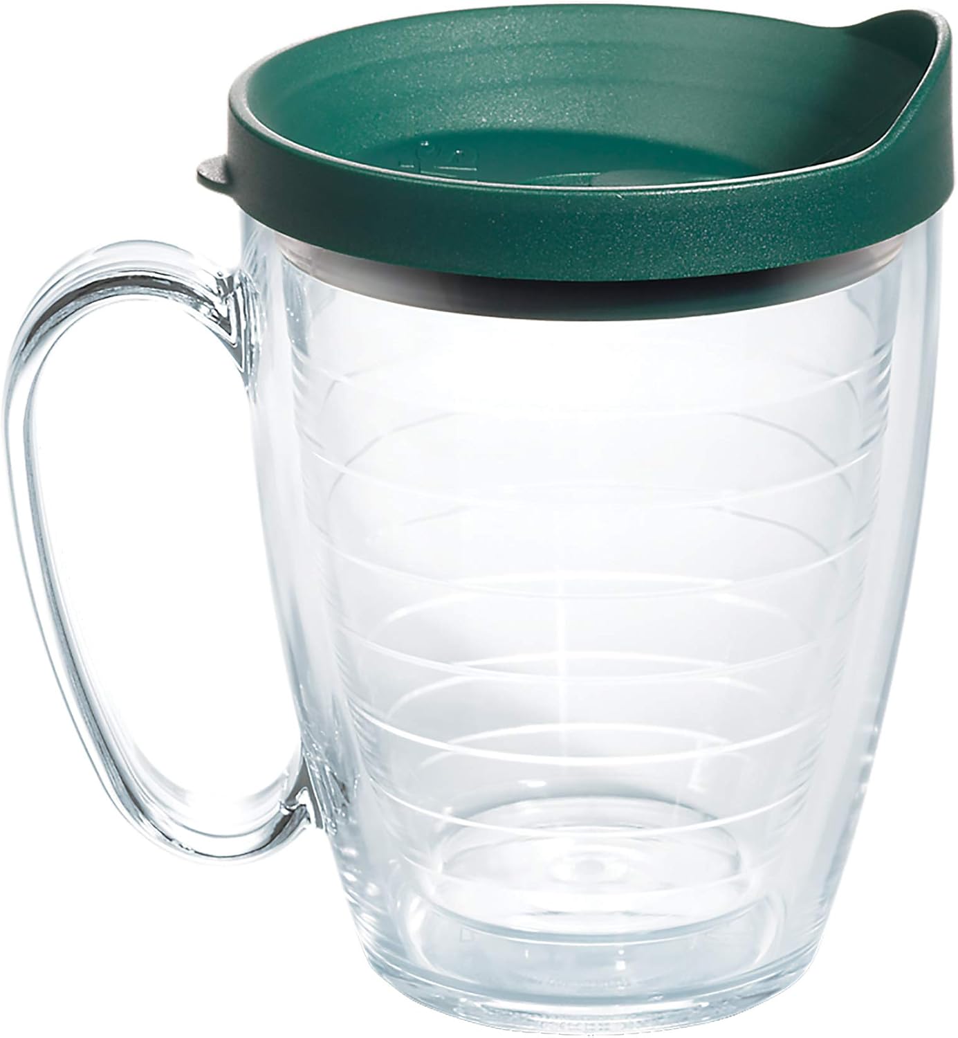 Tervis Clear & Colorful Lidded Made in USA Double Walled Insulated Tumbler Travel Cup Keeps Drinks Cold & Hot, 24oz, Black Lid, 1 Count (Pack of 1)