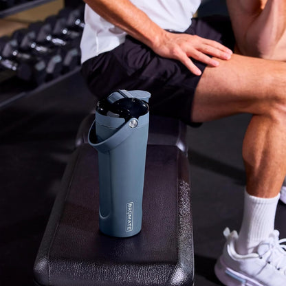 BrüMate MultiShaker Blender Shaker Bottle | 100% Leakproof Insulated Stainless Steel | Pre Workout and Protein Shaker Bottle for the Gym | 25oz (Dark Aura)