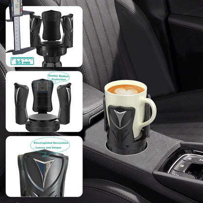 Adjustable Car Cup Holder Expander, Cup Holder for Car with Rubber Pad for 10-64ozYeti Hydro Flask Stanley Owala Coffee Cup Water Bottles, Universal Cupholder Adapter with Adjustable Base