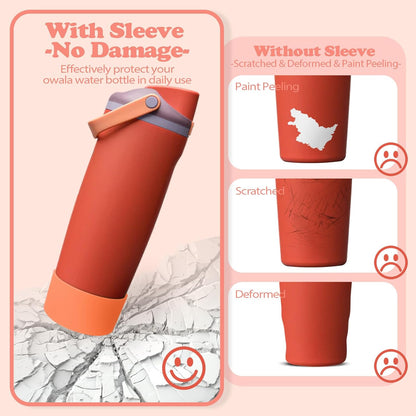 2PCS Silicone Boots for Owala 30oz & 40oz FreeSip Sway Bottles & Tumblers – Non-Slip, Scratch-Resistant, Stability Enhancer for Owala Accessories (Eucalyptus Green) - Colors B