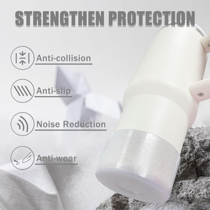 Jelly Luster Glitter Silicone Transparent Boot for Stanley 20-40oz, Compatible with Hydro Flask or Other Water Bottle Tumbler, 2.85-3.0 inch Protective Anti-Slip Bottom Sleeve Cover