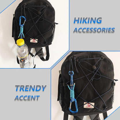 Paracord Keychain - Triangle/D-Shaped Carabiner Clip with Lanyard for Hanging Water Bottle, Key, Backpacks and More