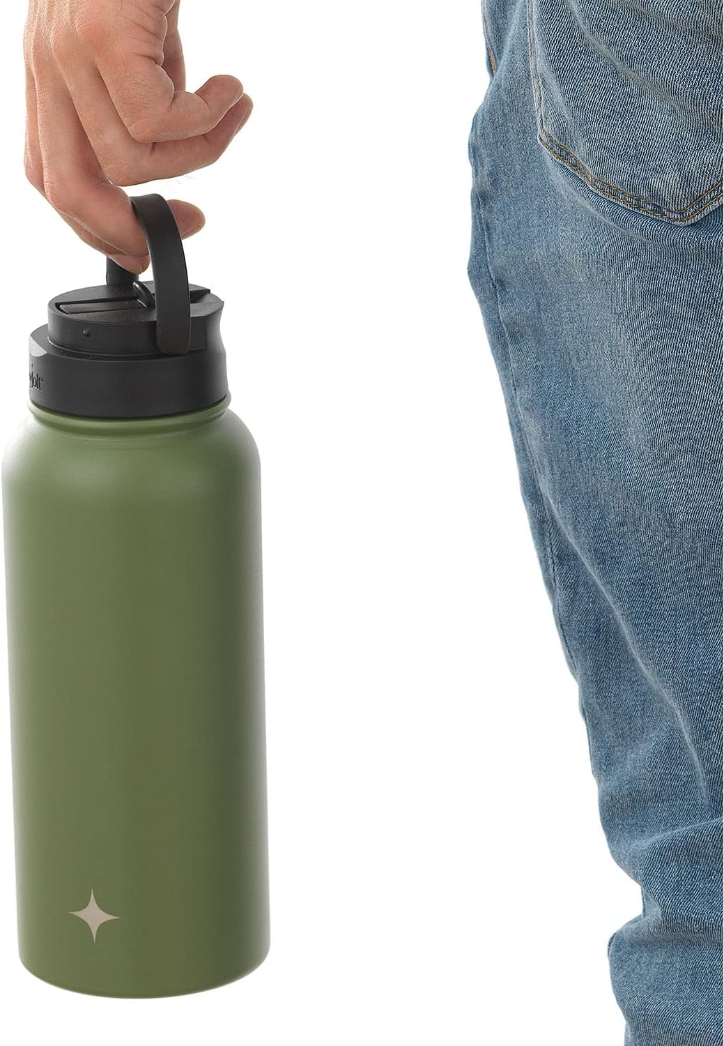 JoyJolt Triple Insulated Water Bottle with Straw Lid AND Flip Lid! 22oz Water Bottle, 12 Hour Hot/Cold Vacuum Insulated Stainless Steel Water Bottle. BPA-Free Leakproof Water Bottles - Thermos Bottle