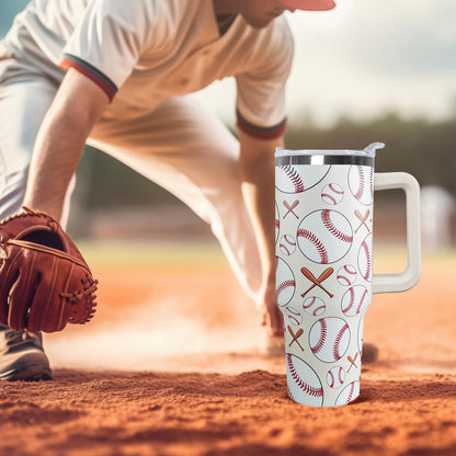 Ceovfoi 40 oz Pickleball Coffee Mug Vacuum Insulated Travel Tumbler with Handle, Lid & Straw - Perfect Pickleball Gifts for Players, Coaches, Lovers | Pickleball Accessories