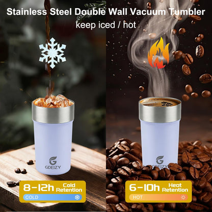 17oz Double Wall Stainless Steel Vacuum Insulated Travel Mug, Spill-Proof & Leak-Proof Coffee Mug, BPA-Free Reusable Coffee Cup for Hot & Cold Drinks, Black (Black)