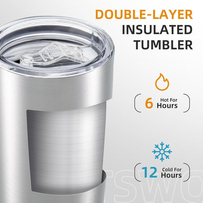 20 oz Tumbler with Lid Stainless Steel Insulated Tumblers Double Wall Vacuum Coffee Mug Powder Coated Tumbler Cups for Cold and Hot Drinks, Tropical Pink, 1 pack