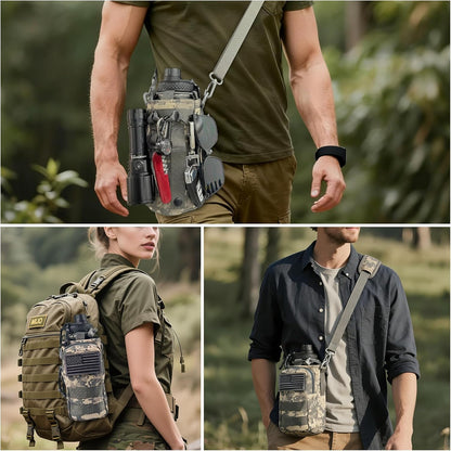 Water Bottle Holder with Strap - Tactical Insulated Water Bottle Sleeve with MOLLE System Water Bottle Cover Cross-Body Pouch for Walking Hiking Camping Gym 32oz&40oz