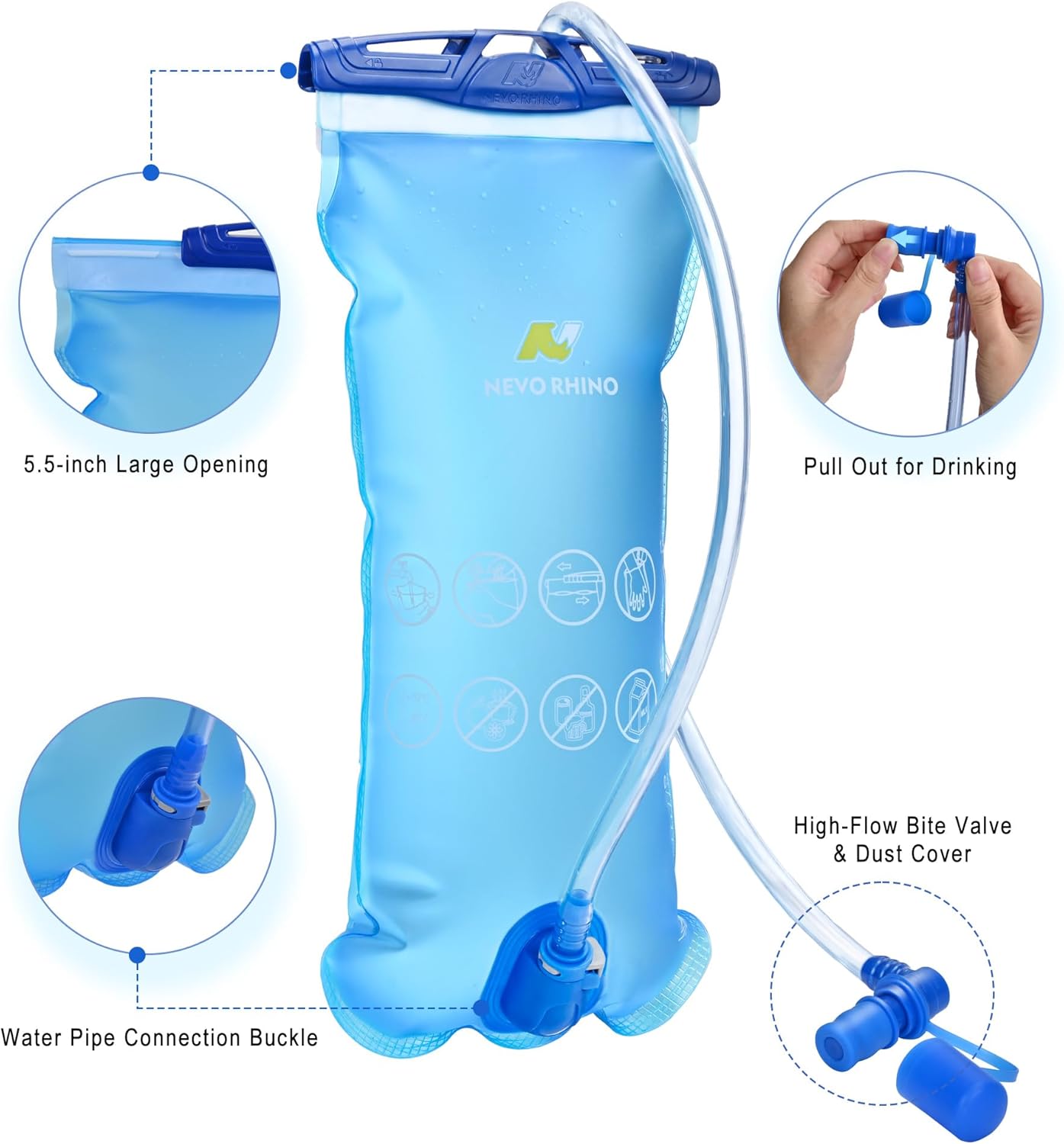 Lightweight Hydration Backpack, Running Backpack with 2L Water Bladder, Hydro Water Daypack for Cycling Hiking Rave for Men Women